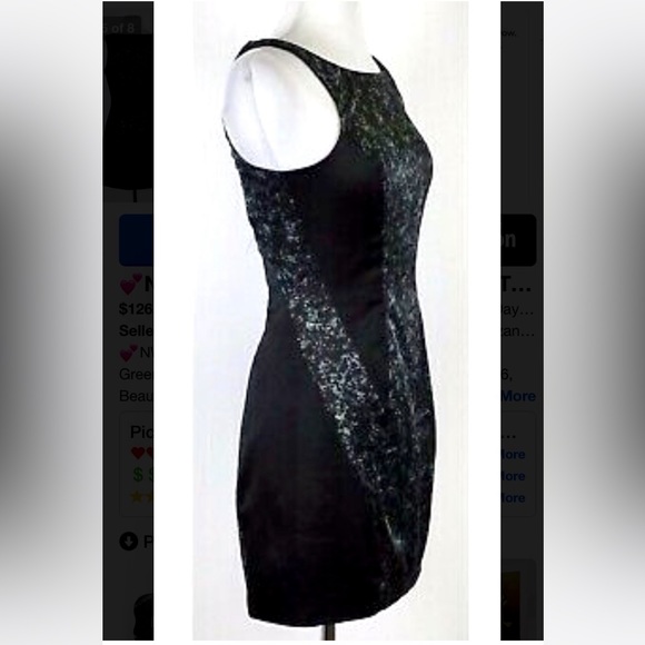 ALL SAINTS ⭐️Gorgeous ’Marbled’ pattern Dress. Green & Black w/ mauve flecks ♥️ - Picture 8 of 11